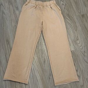 Aerie Wide Leg Lounge Pant Medium Tab Khaki Sweatpants Wide Leg Medium
